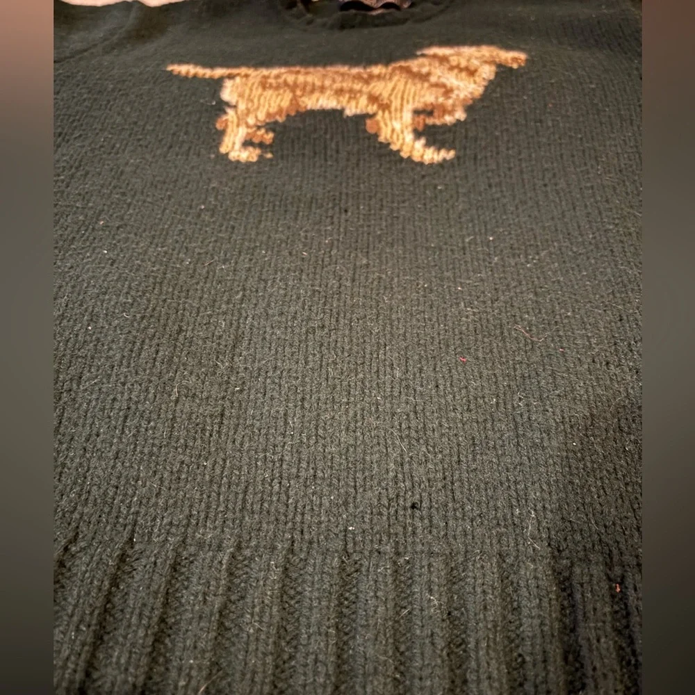 VINTAGE 2001 Polo Ralph Lauren Hunting Dog Labrador Retriever Wool Sweater flaws - Picture 3 of 3